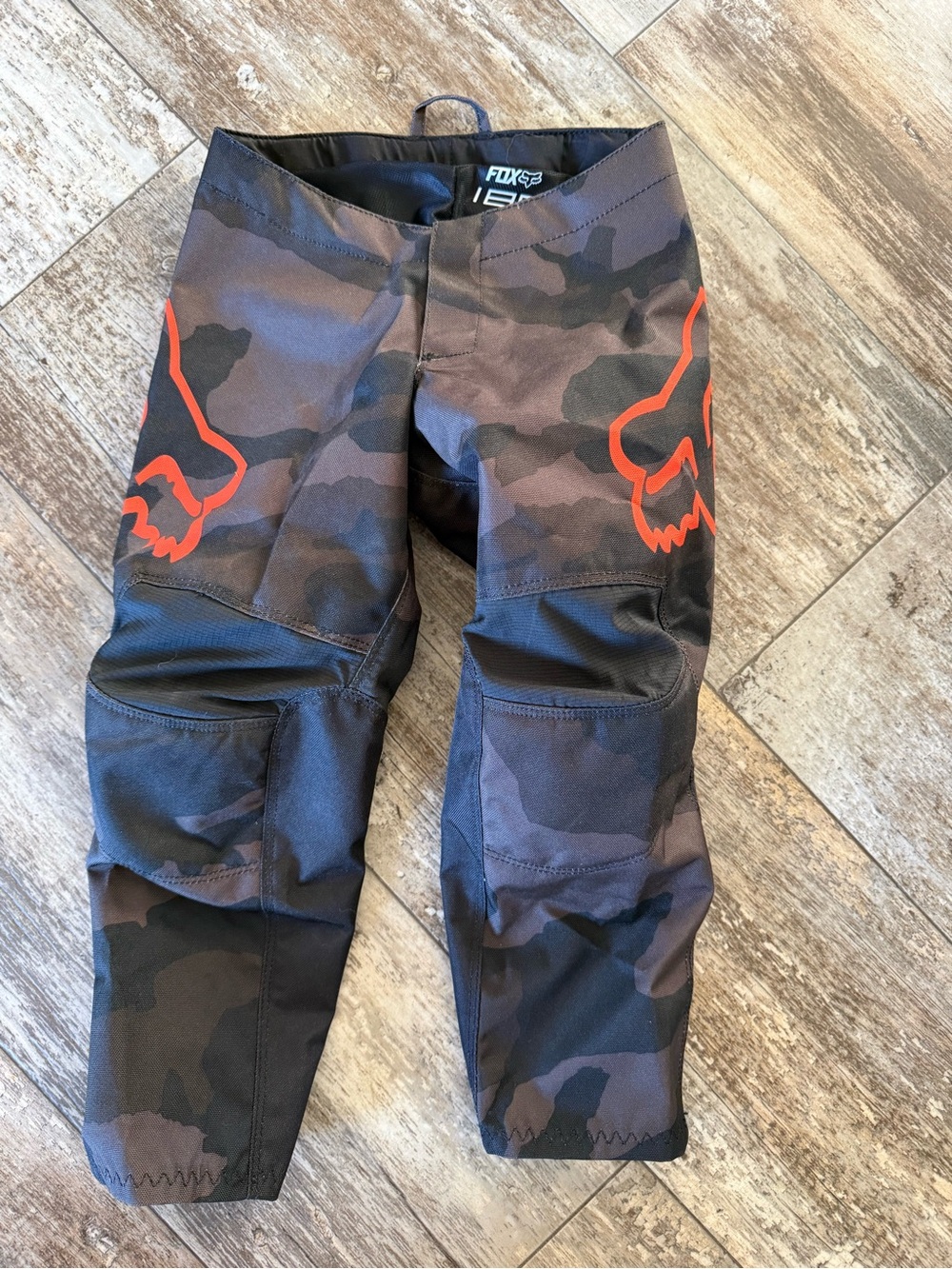 Fox Kids Dark Camo Riding Pants with Orange Fox Head